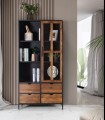 Vitrina Industrial con Cajones y Puerta de Cristal Seraphina