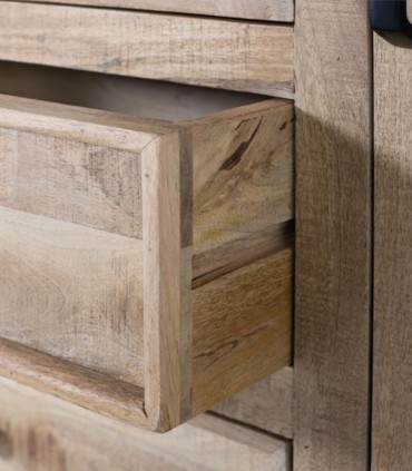 Alacena de Madera de Mango con Vitrina y Cajones Castañeda, cajon