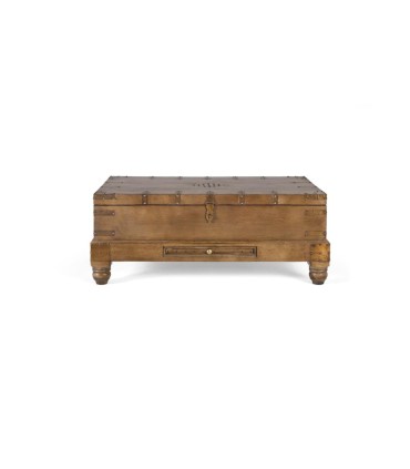 Mesa de Centro Tipo Baúl de Madera de Mango con Almacenamiento Magnus, detras