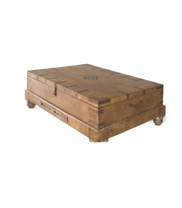 Mesa de Centro Tipo Baúl de Madera de Mango con Almacenamiento Magnus, perfil