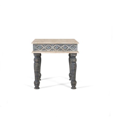 Mesa de Centro de Madera de Mango Tallada Artis, frente