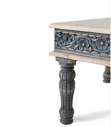 Mesa de Centro de Madera de Mango Tallada Artis, patas