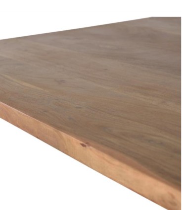 Mesa de Comedor de Madera de Acacia Maciza Wood, detalle tapa