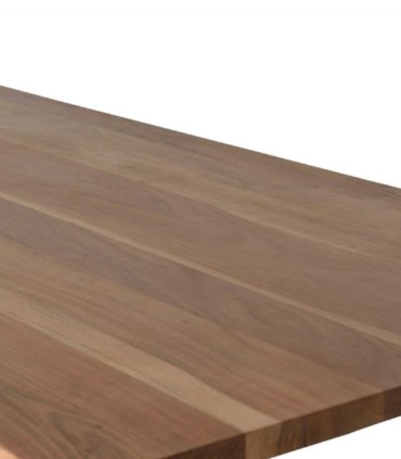 Mesa de Comedor de Madera de Acacia Maciza Wood, detalle tapa