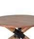 Mesa De Comedor Redonda De Madera Maciza De Acacia Y Patas Metálicas Estilo Industrial Noctis, tapa