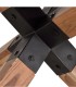 Mesa De Comedor Redonda De Madera Maciza De Acacia Y Patas Metálicas Estilo Industrial Noctis, pies
