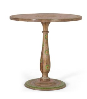 Mesa De Comedor Redonda De Madera De Mango Pintada A Mano Atelier