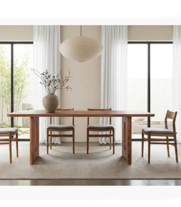 Mesa De Comedor Rectangular De Madera Maciza De Acacia Natural Valdemar, ambiente