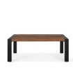 Mesa De Centro De Madera Maciza De Teka Con Estructura De Metal Torrealba