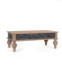 Mesa De Centro De Madera Maciza De Teca Tallada A Mano Almazul, lado