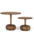 Set De 2 Mesas Auxiliares De Madera De Mindi Diseño Orgánico Con Base Esférica Thorne