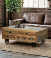 Mesa de Centro Industrial con Ruedas y 5 Cajones Verrier