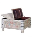 Mesa de Centro Tallada a Mano en Madera de Mango Maharaja