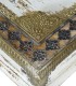Mesa de Centro de Madera de Mango con Detalles en Bronce Leontina, detalle