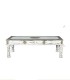 Mesa de Centro de Madera de Mango con Detalles en Bronce Leontina, frente