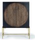 Aparador Alto de Madera de Mango con 2 Puertas y Base de Metal Braulia, frente