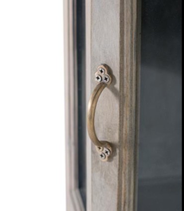 Vitrina Rinconera de Madera de Mango Natural Blanqueado Barrenechea, detalle