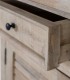 Vitrina De Madera De Mango Con Puertas De Cristal, Cajones Y Puertas De Lamas Vega, abierto