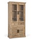 Vitrina De Madera De Mango Con Puertas De Cristal, Cajones Y Puertas De Lamas Vega, lado