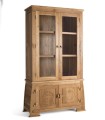 Vitrina De Madera Maciza De Teca Con Puertas De Cristal Y Tallados Artesanales Zenon