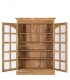 Vitrina de Madera Maciza de Teca con Puertas de Cristal Velmori, abierta
