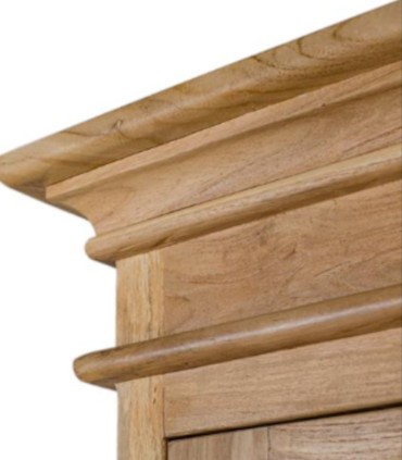 Vitrina de Madera Maciza de Teca con Puertas de Cristal Velmori, detalle