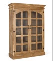 Vitrina de Madera Maciza de Teca con Puertas de Cristal Velmori