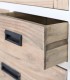 Vitrina de Madera Maciza Mindi con Puerta de Cristal y Cajones Montelongo, cajon