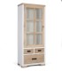 Vitrina de Madera Maciza Mindi con Puerta de Cristal y Cajones Montelongo, lado