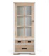 Vitrina de Madera Maciza Mindi con Puerta de Cristal y Cajones Montelongo, frente