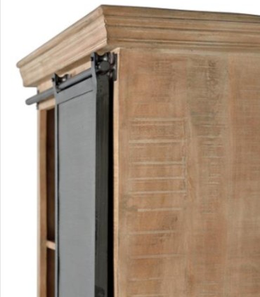 Alacena Industrial de Madera de Mango con Puerta Corredera y 4 Cajones Valdenegro, perfil