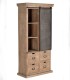 Alacena Industrial de Madera de Mango con Puerta Corredera y 4 Cajones Valdenegro, latera