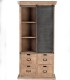 Alacena Industrial de Madera de Mango con Puerta Corredera y 4 Cajones Valdenegro, frente