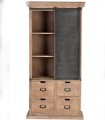 Alacena Industrial de Madera de Mango con Puerta Corredera y 4 Cajones Valdenegro