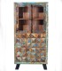Vitrina de Madera Reciclada con Puertas de Cristal y Cajones Anand, frente