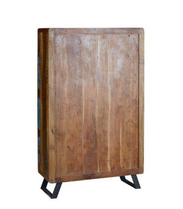 Alacena de Madera Reciclada con 3 Puertas y 1 Cajón Vikram, detras