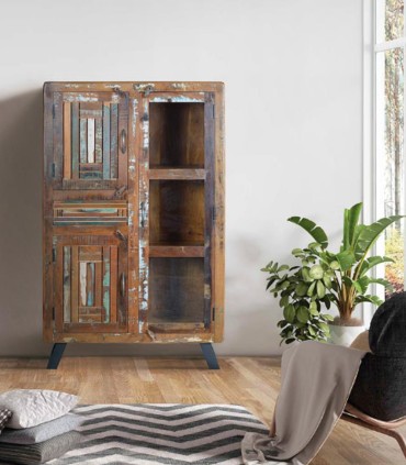 Alacena de Madera Reciclada con 3 Puertas y 1 Cajón Vikram, ambiente