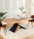 Mesa de Comedor Rectangular de Madera de Acacia Natural y Metal Industrial con Bordes Irregulares Tiberio, ambiente