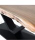 Mesa de Comedor Rectangular de Acacia Natural con Patas Metálicas en V Amir, detalle