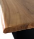 Mesa de Comedor Rectangular de Acacia Natural con Patas Metálicas en V Amir, detalle