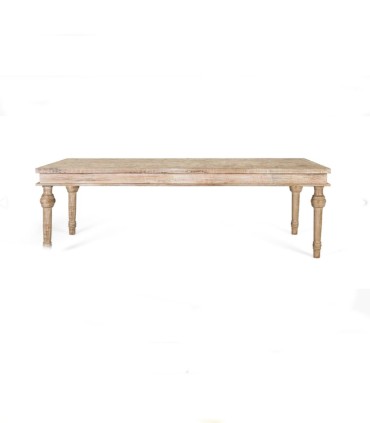 Mesa Rectangular De Madera De Mango Con Tallado Geométrico Harald, frente
