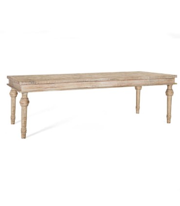Mesa Rectangular De Madera De Mango Con Tallado Geométrico Harald, lado