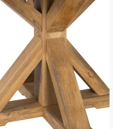 Mesa Redonda De Madera De Mango Para 10 Comensales Con Base Central En Cruz Arvid, pie