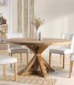 Mesa Redonda De Madera De Mango Para 10 Comensales Con Base Central En Cruz Arvid