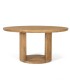 Mesa Ovalada De Madera De Mango Con Base Abierta Y Moldura Decorativa Alerek de Ambar Muebles, redonda