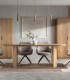 Mesa Ovalada De Madera De Mango Con Base Abierta Y Moldura Decorativa Alerek de Ambar Muebles, ovalada