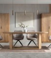 Mesa Ovalada De Madera De Mango Con Base Abierta Y Moldura Decorativa Alerek