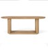 Mesa Ovalada De Madera De Mango Con Base Abierta Y Moldura Decorativa Alerek de Ambar Muebles, ovalada
