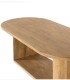 Mesa Ovalada De Madera De Mango Con Base Abierta Y Moldura Decorativa Alerek de Ambar Muebles, tapa