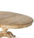 Mesa de Comedor Extensible Redonda de Madera de Mango Natural con Base Torneada Leif, lados